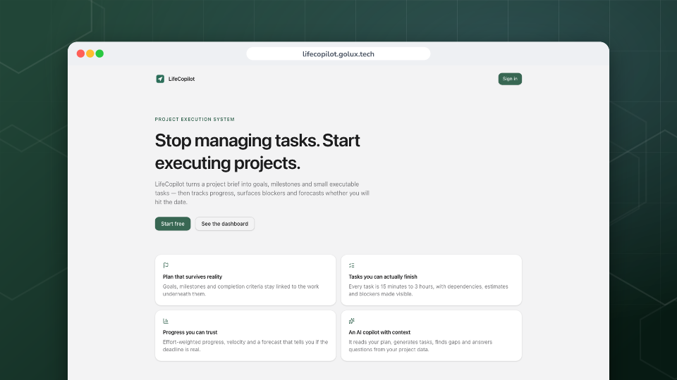 LifeCopilot: Golux Group project